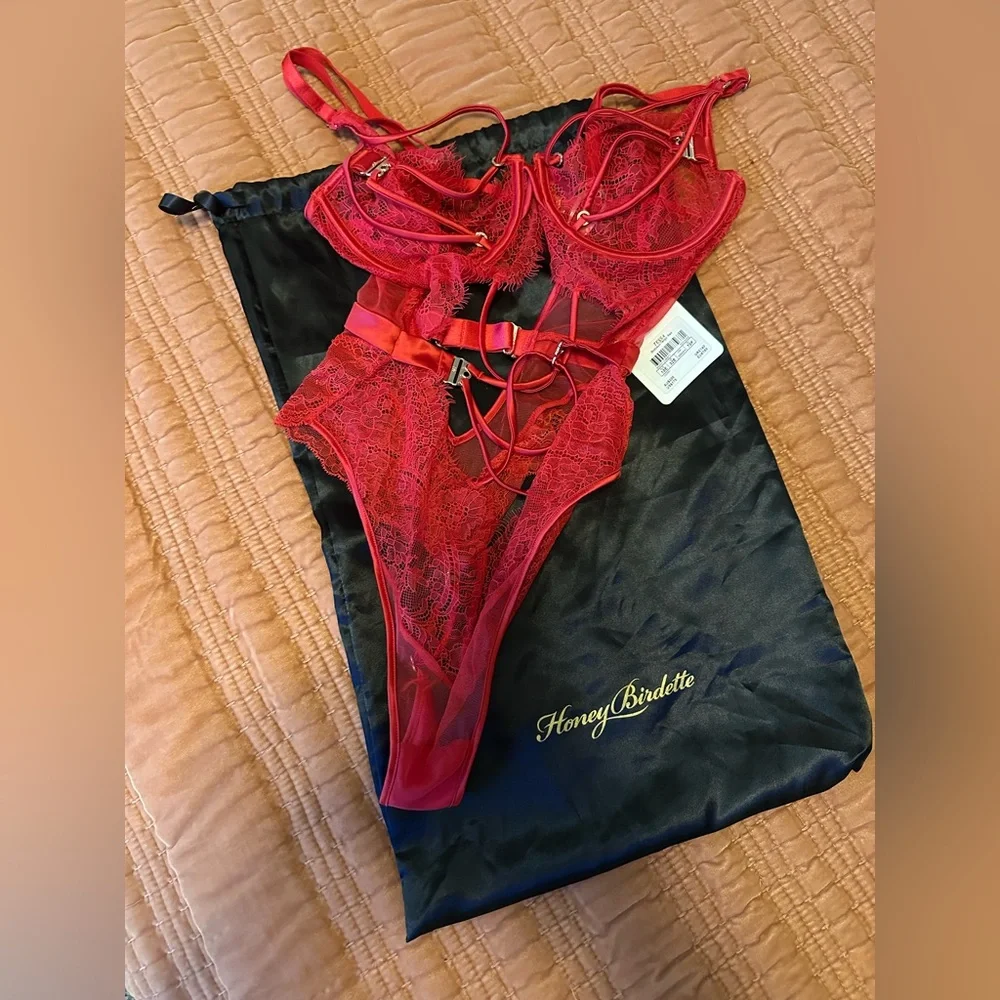 Honey Birdette Tessa Red bodysuit - Picture 7 of 9